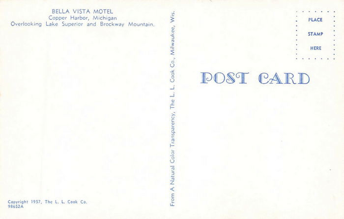 Bella Vista Motel - Postcard Back